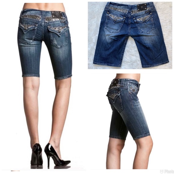 Miss Me Pants - Miss Me Rhinestones Bermuda JP6069M Shorts